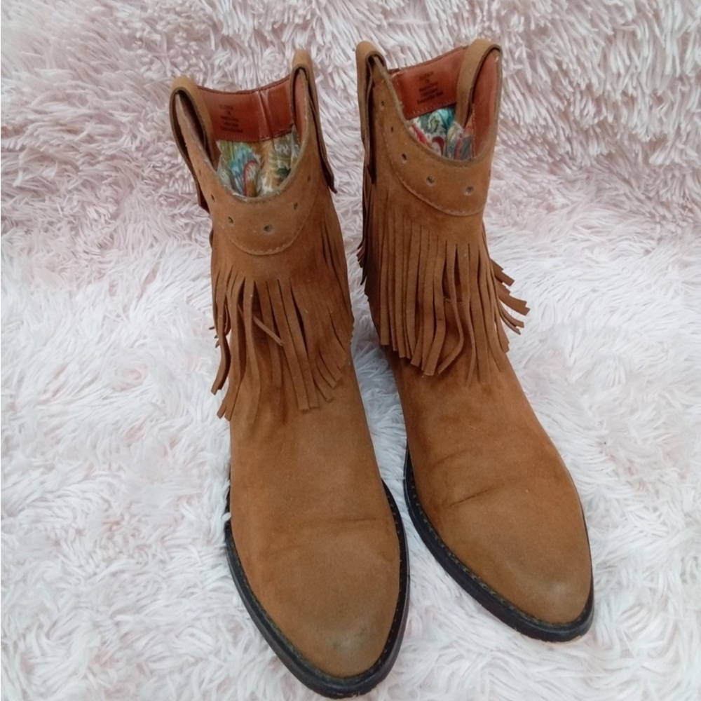 Idyllwind Tan Suede Fringe Boots